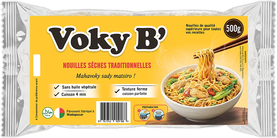Sachet Nouilles traditionnelles 500 g Voky B’